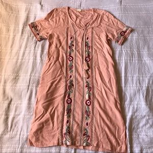 Blush embroidered dress roolee